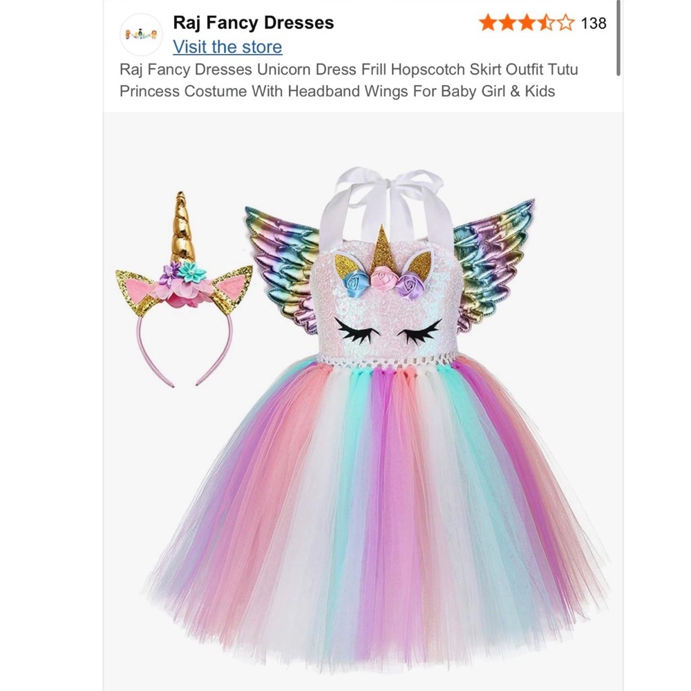 Unicorn Costume for Kids - Multicolor